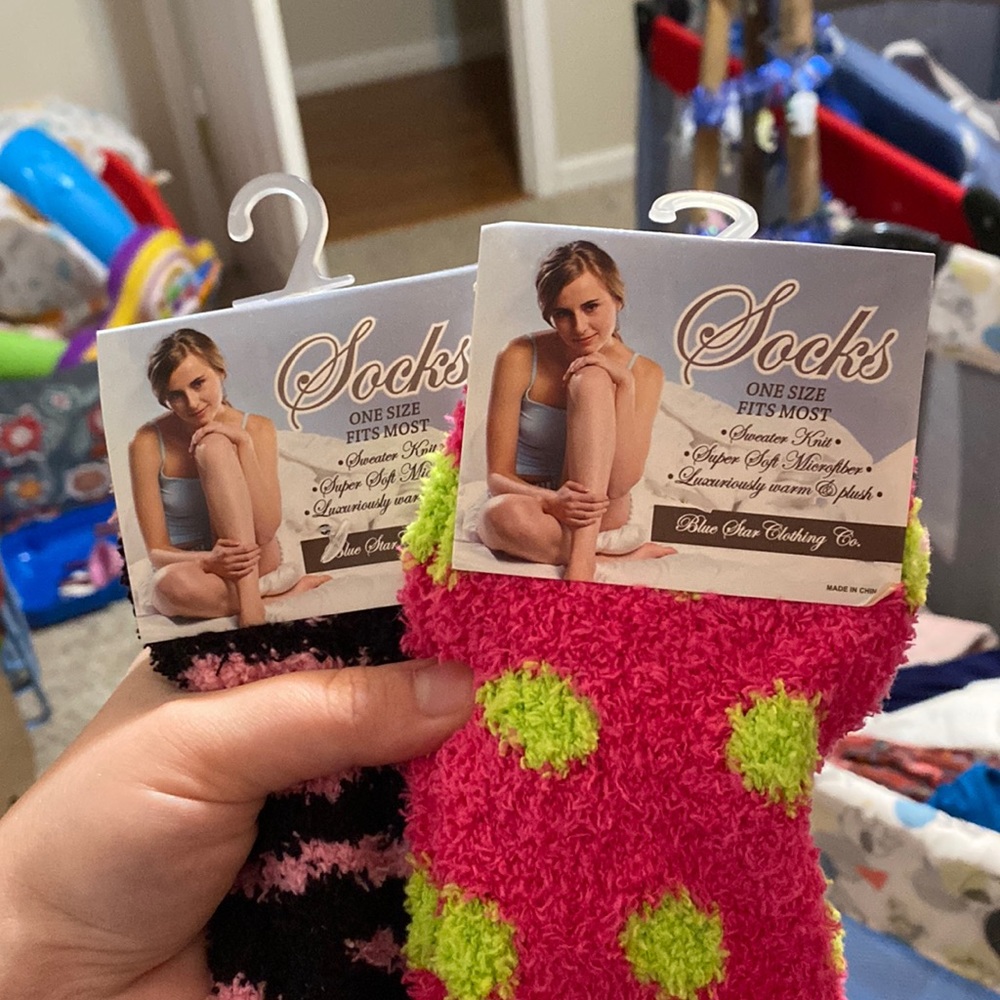 NWT. Fuzzy socks. Two pairs.